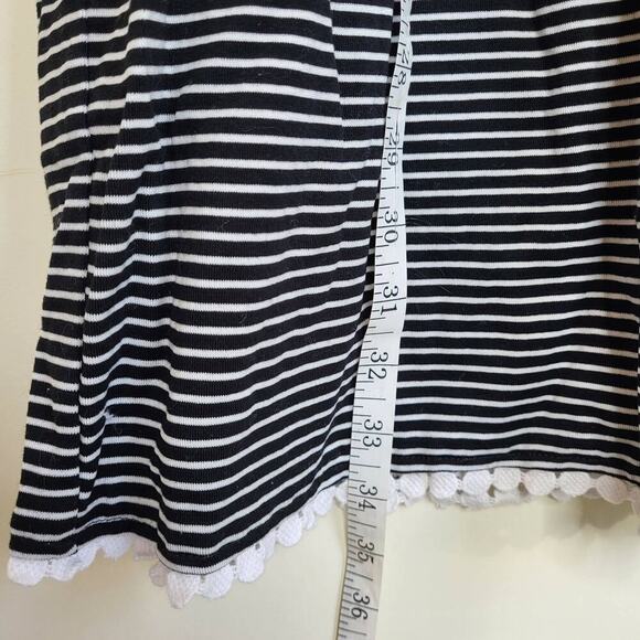 N Nicholas Sleeveless Dropped Waist Embroidered Cotton Dress - Stripes - Multi - Picture 7 of 12